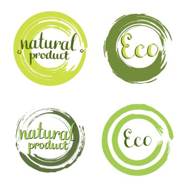 Eco vector set with circle frames clipart