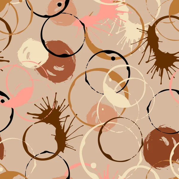 Taches de café motif sans couture — Image vectorielle
