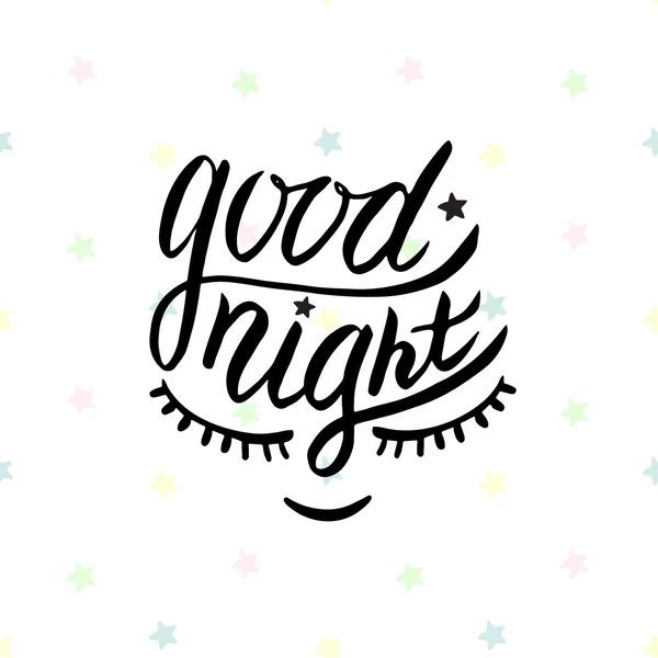 Good night word written in calligraphy — Stock Vector