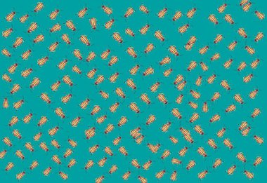 Suluboya çizim böcekleri, karikatür böceği çok renkli karalama, el çizimi illüstrasyon