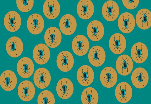 Sada Akvarel Kreslení Hmyzu Kreslený Brouk Vícebarevný Čmáranice Ručně Kreslené — Stock fotografie