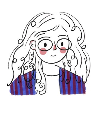 Bir kadının yüzünün çizimi beyaz arka plan, kadınsı