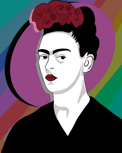 Illustration Infödda Mexikanska Kvinna Med Konstnärliga Kostym Och Blommor — Stockfoto