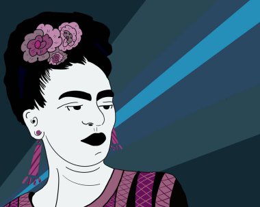 Renkli geleneksel Meksikalı kadın resimleri.