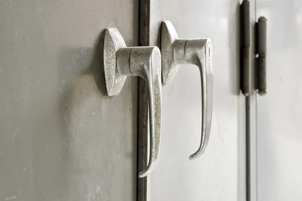 Handle of metal file cabinet — Stock Photo, Image