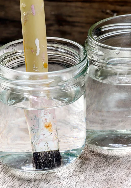 Paint brush in bottle — Stock Photo, Image