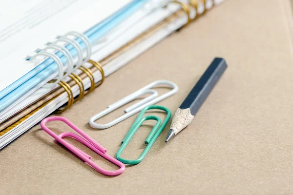 Paper clips and pencil — Stock Photo, Image