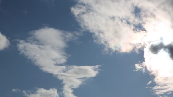 Felhők kék eggelHatalmas kék ég és felhők az égen — Stock videók