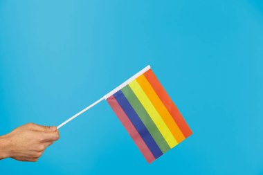 Mavi arkaplanda LGTB bayrağı