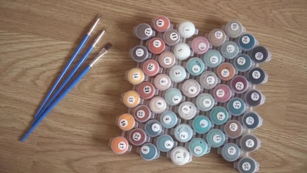 수채화 미술가의 팔레트 색깔들 — 비디오