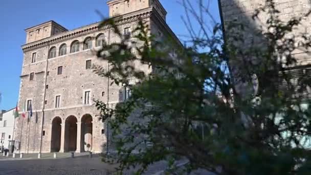 Terni Italia Septembrie 2020 Terni Comune Palazzo Spada Pătrat Oameni — Videoclip de stoc