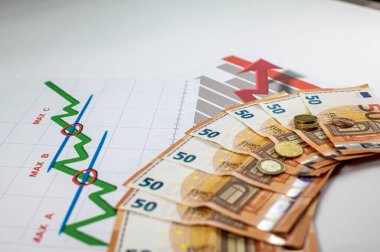 Beyaz arka planla ilgili 50 avroluk para ve istatistik