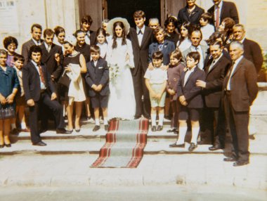 Terni, İtalya 12 Eylül 1970: 70 'lerde bir düğün portresi