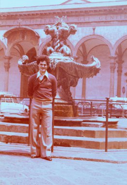 Toscana, İtalya 10 Mayıs 1980: 80 'lerde Toskana' da balayı sırasında insanların portresi