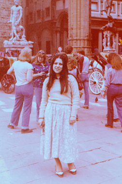 Toscana, İtalya 10 Mayıs 1980: 80 'lerde Toskana' da balayı sırasında insanların portresi