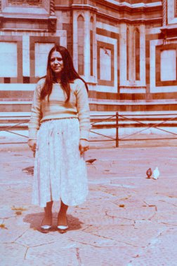 Toscana, İtalya 10 Mayıs 1980: 80 'lerde Toskana' da balayı sırasında insanların portresi