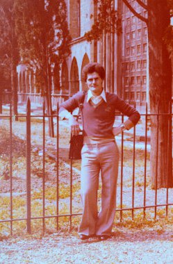 Toscana, İtalya 10 Mayıs 1980: 80 'lerde Toskana' da balayı sırasında insanların portresi