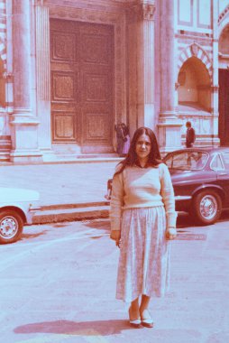 Toscana, İtalya 10 Mayıs 1980: 80 'lerde Toskana' da balayı sırasında insanların portresi