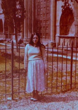 Toscana, İtalya 10 Mayıs 1980: 80 'lerde Toskana' da balayı sırasında insanların portresi