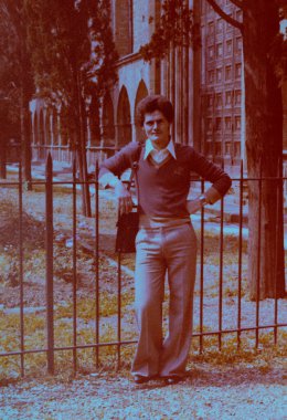 Toscana, İtalya 10 Mayıs 1980: 80 'lerde Toskana' da balayı sırasında insanların portresi