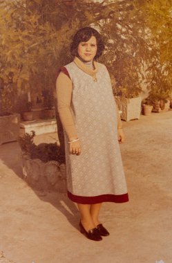 Terni, İtalya 08 Haziran 1980: 80 'lerde hamile bir kadının portresi