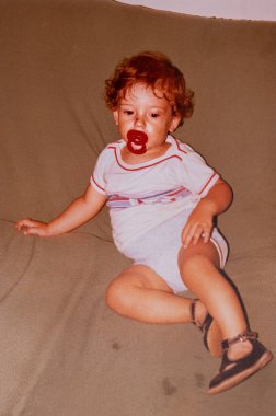 Terni, İtalya 15 Haziran 1982: 80 'lerde küçük bir çocuğun portresi