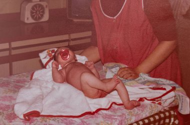 Terni, İtalya Haziran 05 1982: 80 'lerde aile portresi