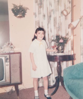 Ohaio, ABD 10 Haziran 1970: 70 'lerde küçük bir kızın portresi