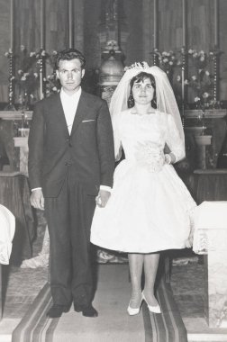 Terni.italy 10 Ekim 1960: 60 'ların düğün portresi