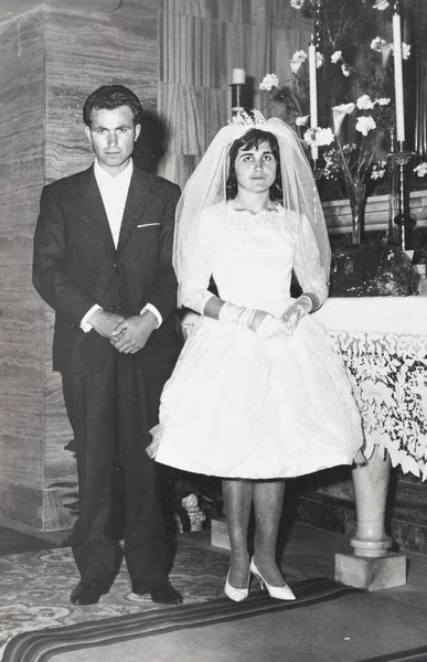 Terni Italy Ottobre 1960 Ritratto Matrimonio Anni — Foto Stock