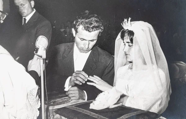 Terni Italy Ottobre 1960 Ritratto Matrimonio Anni — Foto Stock