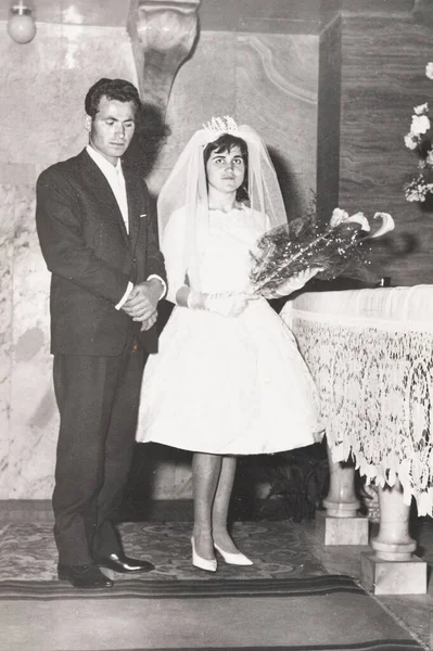 Terni Italy Outubro 1960 Retrato Casamento Dos Anos — Fotografia de Stock