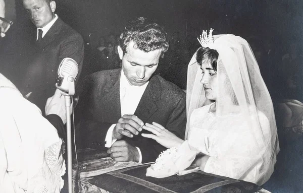 Terni Italiy Oktober 1960 Porträt Einer Hochzeit Den 60Er Jahren — Stockfoto