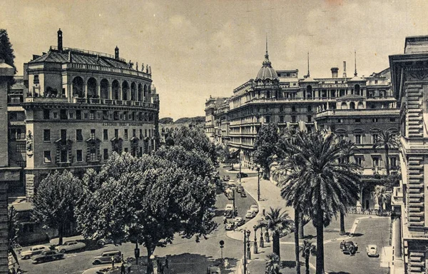 Roma Italia Agosto 1950 Roma Vittorio Veneto Street 1950S — Foto de Stock