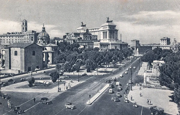 Roma Itália Agosto 1950 Roma Empire Street Nos Anos — Fotografia de Stock