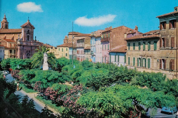 Poggio Mirteto Italia Septiembre 1970 Plaza Poggio Mirteto Martiri Della —  Fotos de Stock