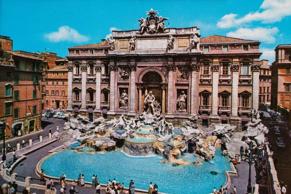 Roma Itália Agosto 1970 Fonte Roma Trevi Nos Anos — Fotografia de Stock