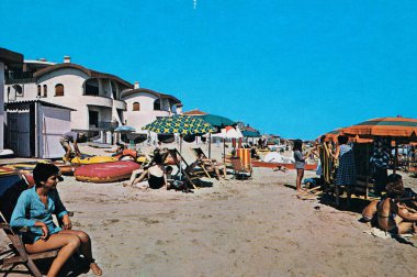 Francavillaal mare, İtalya 20 Temmuz 1970: 70 'lerde Francavilla al mare ve sahil beldesi