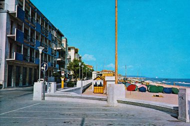 Francavillaal mare, İtalya 20 Temmuz 1970: 70 'lerde Francavilla al mare ve sahil beldesi