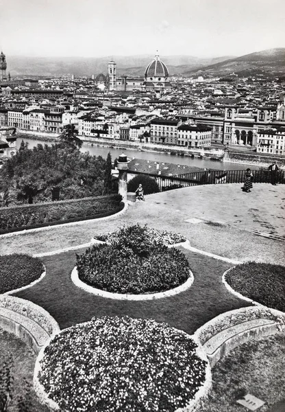 Firenze Italy Deptember 1940 Florence Panorama Piazzale Michelangelo 40S — 스톡 사진