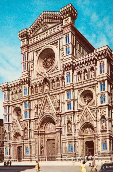 Firenze Italy May 1970 Florence Facade Cathedral 70S — Stock Photo, Image