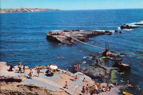 Siracusa Italie Juin 1960 Syracuse Vue Sur Mer Camping Minareto — Photo