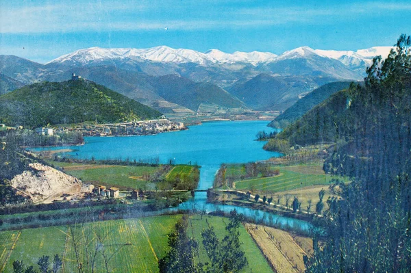 Piediluco Itália Junho 1960 Piediluco Cidade Com Lago Década 1960 — Fotografia de Stock