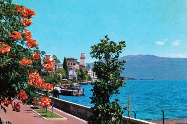 1970年イタリア ジュナ湖ガルダ湖1970年代からのガルダ湖の眺め — ストック写真