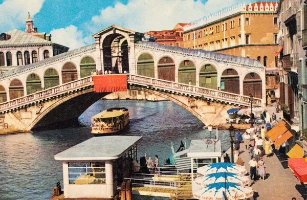 Venedig Italien Juli 1970 Venedigs Rialto Brücke Den 70Er Jahren — Stockfoto