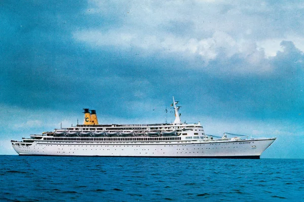 Civitavecchia Italie Juin 1960 Bateau Croisière Port Dans Les Années — Photo