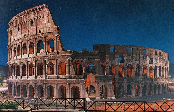Rome Italy May 1970 Rome Colosseum Night View 70S — Stock Photo, Image