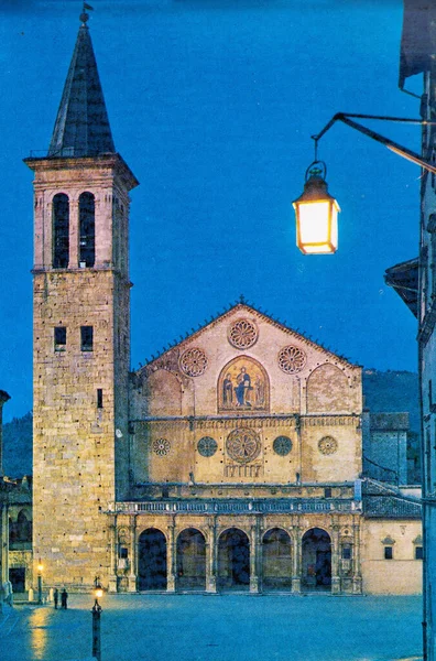 Spoleto Italy June 1970 Spoleto Cathedral Night 70S — Stock Photo, Image