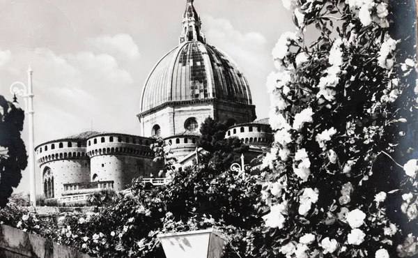 Loreto Itálie Května 1950 Loreto Landascape Výhledem Baziliku Letech — Stock fotografie