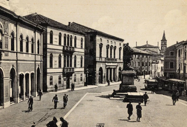 Rovigo Italy January 1950 Rovigo Square Garibaldi 1950 — 스톡 사진